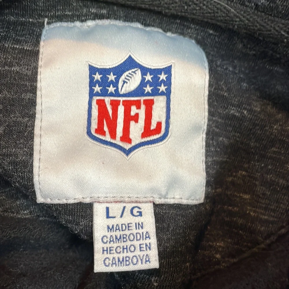 Carolina Panther NFL Jacket Full Zip Kangaroo Split Pockets Black Size Large - Picture 13 of 15